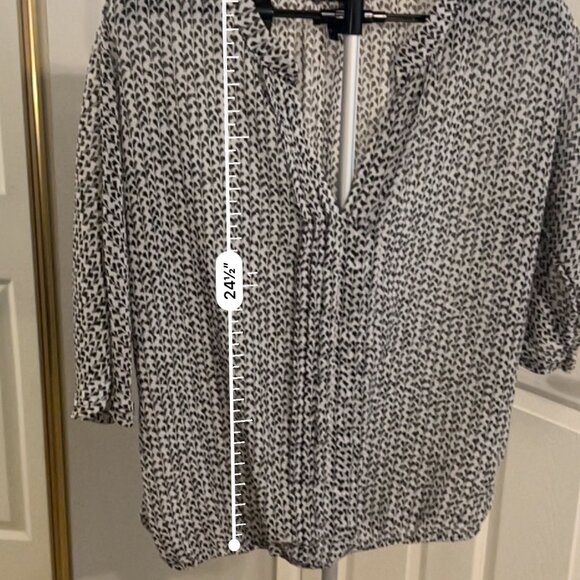 GAP Black and White Sheer Blouse - Size Large - Picture 3 of 5